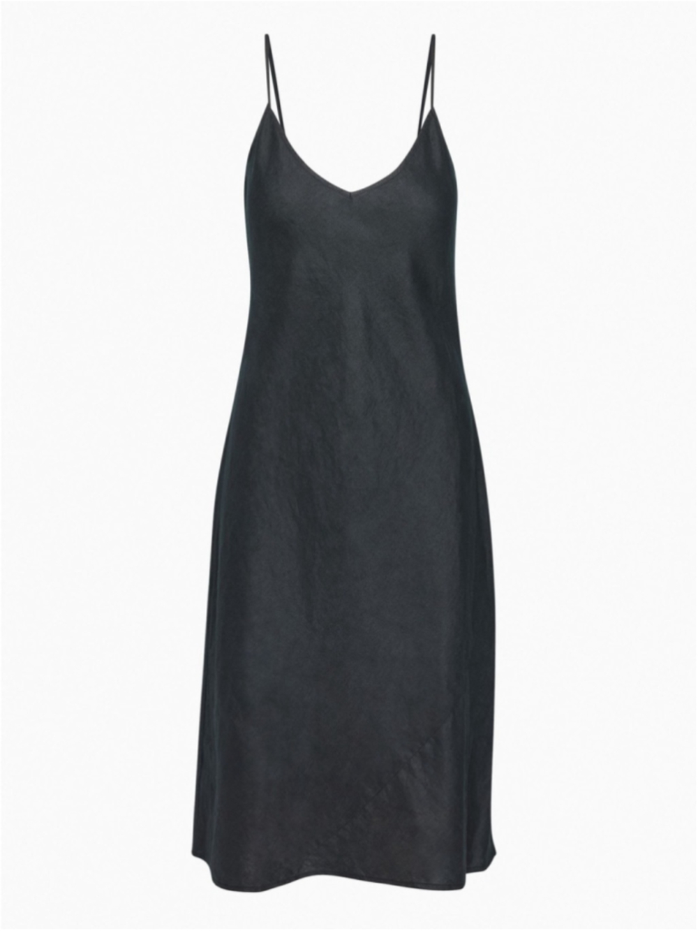 ARITZIA Wilfred Only Linen Classic Black Slip Midi Dress XXS
